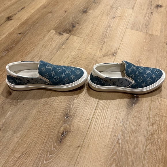 Louis Vuitton Trocadero Leather Low Trainers [Blue, Monogram] - Picture 5 of 11